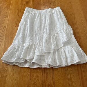 Nanette Lepore White Asymmetrical Lace Skirt